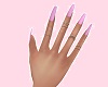 pink nails + rings