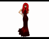 Long red latex dress