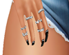 Black shiny nails /rings
