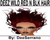DEEZ WILD RED N BLK HAIR