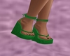 Green wedge Sandals