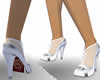 white rounded toe heels