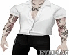 Open White Shirt + Tatts