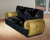 black and golden couch