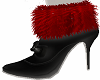 Red Furry Black Heels
