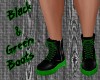 Black & Green Boots