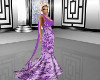 Purple Floral Lace Gown