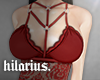 H | red lace bra