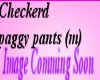 checkerd baggy pants (M)