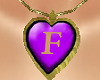 "F"_Necklace Gold Purple