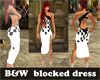 b&w block dress