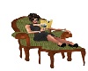green reading chair