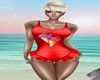RED ICECREAM SWIMSUIT