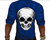 Blue Open Shirt Skull M