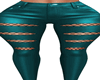 Ney Teal Leather Pants