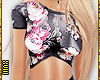 ! Nita Crop Gray Floral