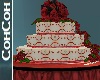 Wedding Cake w/ Red Rose