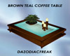 Brown Teal Coffee Table