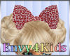 Kids Red Leopard Bow