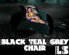 Black Teal Grey Chair
