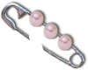 Pink Pearls Safety Pin