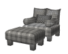 Gray Plaid Chair