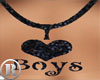 I <3 Boys Blk Necklace