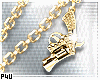 -P- Gold Gun Necklace