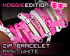 ME|ZipBracelet|Pink/Whi