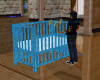Blue baby boy crib