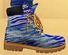 Blue Gray Stripe Work Boots (M)