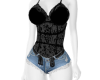 Black Body +Jeans Shorts