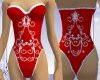 Red Embroidered Bodysuit