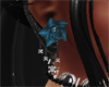 blue rose  earrings