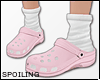 pastel pink crocs