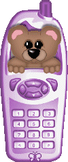 bear cellphone/purple
