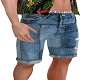 patched jean shorts