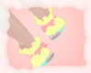 A: Yellow pink blue heel