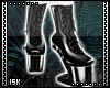 PVC Lace Heels `Black