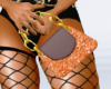 Peach Glitter  chain bag