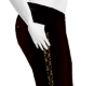 wine and gold pants