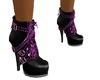 Buckle Boots Blk Purple
