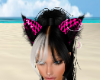 Pink Black jewel ears