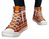 Orange Plaid Sneakers