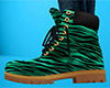 Green Tiger Stripe Work Boots (F)