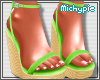 Green Wedge Sandals