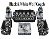 Black & White Wolf Couch