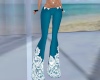 Teal Blue Lace Pants