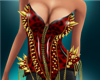 Dp Foxys Corset Red/Gold
