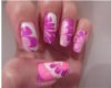 pink fan nails